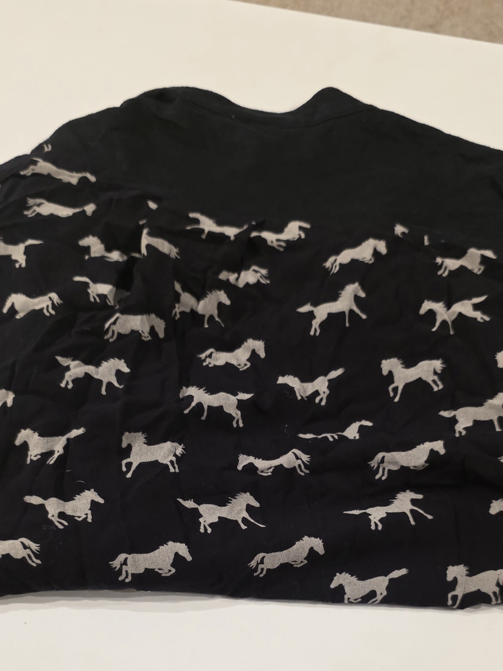 Porridge- Size Small.  Women’s Black Horse Print Blouse
